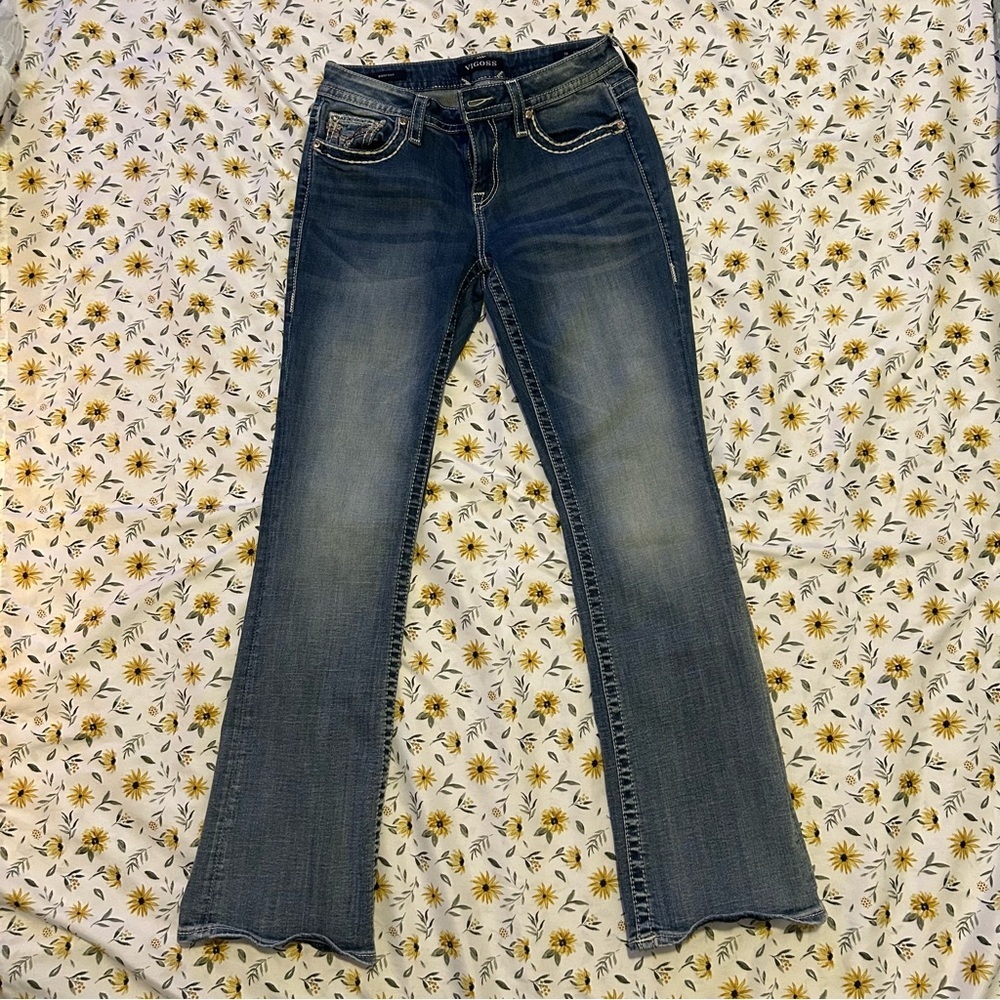 Vigoss Heritage Bling Bootcut Blue Jeans Women's